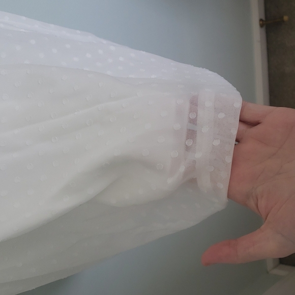 White Swiss Dot Mini Dress - Picture 3 of 7